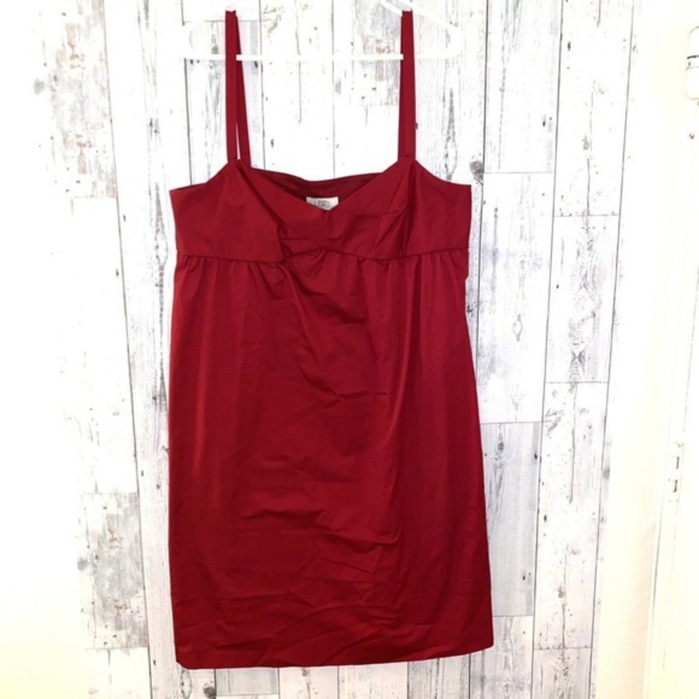 Ann Taylor Loft Red Shift Dress Women’s 14 Sleeveless 100% Cotton